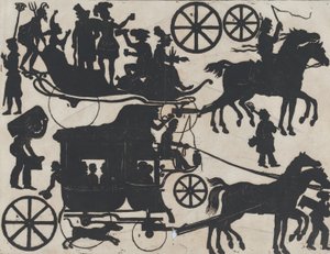 Ark 5 med figurer til kinesiske skyggedukker, ca. 1850-70. af Juan Llorens