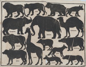 Ark 5 med figurer til kinesiske skyggedukker, ca. 1850-70. af Juan Llorens