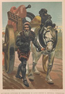 Johannes Gutenberg forlader Strasbourg. Fra: Videnskaben og dens mænd, 1879. af Juan Planella y Rodríguez