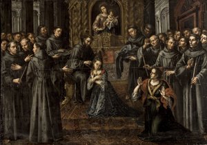 Saint Clare of Assisi (1194-1253) - Barok: Sankt Clares profession af Ruiz Soriano, Juan (1701-1763) af Juan Ruiz Soriano
