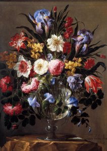 Buket blomster. Maleri af Juan De Arellano (1614-1676) Ec. Esp.