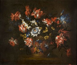 Vase med blomster af Juan de Arellano