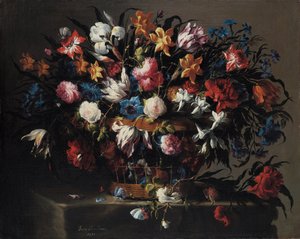 Lille kurv med blomster, 1671