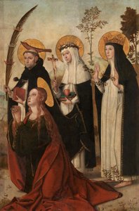 Maria Magdalene, Peter af Verona, Katarina af Siena og Margaretha af Ungarn af Juan de Borgoña