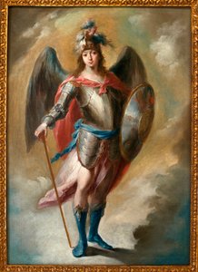 Ærkeenglen Sankt Michael - Maleri af Juan de Espinal (1714-1783), olie på lærred, ca. 1780 - Museum of Fine Arts i Sevilla, Spanien af Juan de Espinal