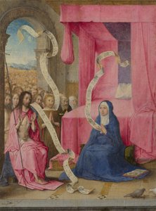 Kristus viser sig for Jomfruen med de forløste fra Det Gamle Testamente, ca. 1500 af Juan de Flandes