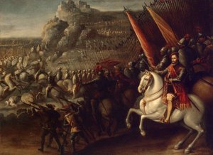 ""kampscene"" Maleri af Juan de la Corte (1597-1660) 1643 Dim 66,5x88 cm State Hermitage, Sankt Petersborg
