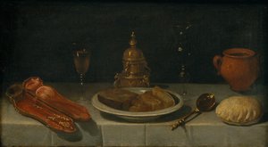 Stilleben og dækket bord af Juan van der Hamen