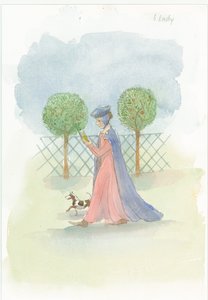 En middelalderdame i en have, 2004. af Judith Dobie