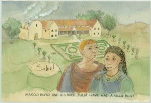 Marcus og Julia, med deres nybyggede villa, 2003. af Judith Dobie