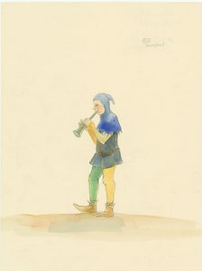 Middelalderlig minstrel, 2004. af Judith Dobie