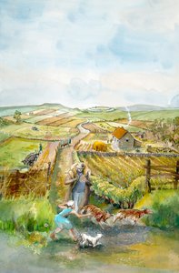Landskab på landet, 3. århundrede, c1990-2010 af Judith Dobie
