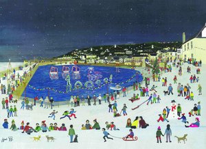 Mousehole Harbor Lights, 2009 (Gouache på papir) af Judy Joel