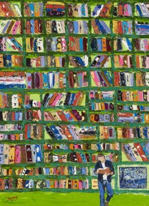 Farverig bibliotekslæser af Jukyong Park