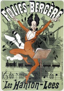 Dirigent, plakat for Les Hanion Lees på Folies Bergeres (gravering) af Jules (after) Cheret