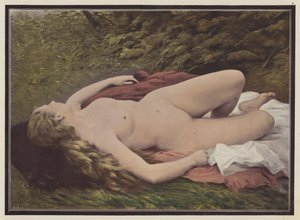 Siestaen (farve litho) af Jules (after) Scalbert