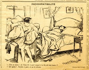 Oprigtig, satirisk i sort/hvid af Jules Abel Faivre