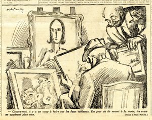 Oprigtig, satirisk i sort/hvid af Jules Abel Faivre
