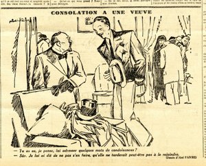 Oprigtig, satirisk i sort/hvid af Jules Abel Faivre