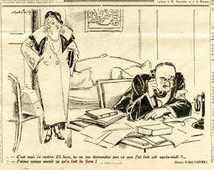 Oprigtig, satirisk i sort/hvid af Jules Abel Faivre