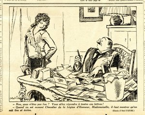 Oprigtig, satirisk i sort/hvid af Jules Abel Faivre