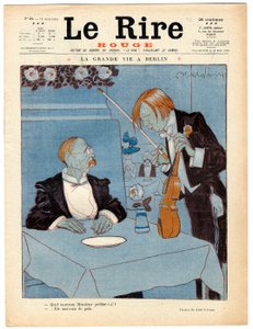 Cover af "" Den røde latter", Satirisk i farver af Jules Abel Faivre