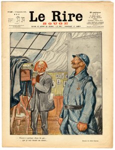 Cover af "" Den røde latter", Satirisk i farver af Jules Abel Faivre