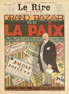 Den store fredsbasar. cover af Le Rire, 2. november, 1918 af Jules Abel Faivre