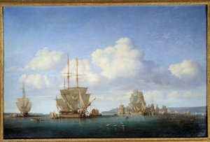Brest-bugten i 1844 Maleri af Jules Achille Noel (1815-1881) 1844 Rouen, Museum of Fine Arts af Jules Achille Noel