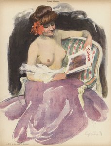 Enkel refleksion (farve litho) af Jules Alexandre Gruen or Grun