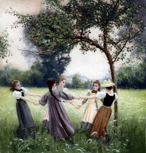 Girotondo (runden). Maleri af J.-A. Meunier af Jules Alexis (after) Meunier