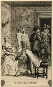 Scene af kærlighedsmaler af Jules Armand Hanriot