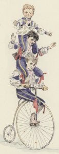 Cykelakt (farve litho) af Jules Arsene (after) Garnier