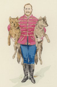 Hundetræner (farve litho) af Jules Arsene (after) Garnier