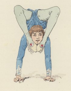 Kvindelig gymnast (farve litho) af Jules Arsene (after) Garnier