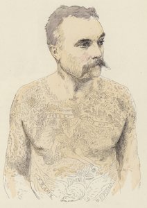 Tatoveringer (farve litho) af Jules Arsene (after) Garnier