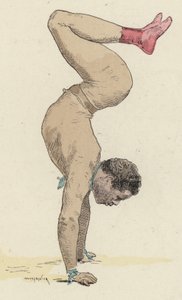 Cirkusgymnast laver håndstand