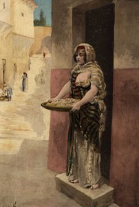 Dido (Didon) sælger mos. Pantagruel. Illustration af Jules Garnier. I "Rabelais og Jules Garniers værker".
