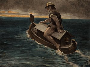 Hurtaly rider på Noes ark. Pantagruel. Illustration af Jules Garnier. I "Rabelais et l