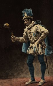Mand spiller bold boucquet (i bilboquet). Gargantua. Illustration af Jules Garnier. I "Rabelais et l
