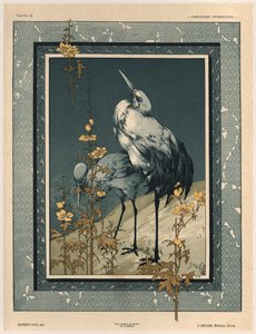 Storke, planche 40 fra "Fantaisies decoratives", graveret af Gillot, udgivet af Jules Rouam, Librairie de l