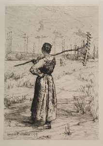 Tilbage fra markerne, 1800-tallet. af Jules Bastien Lepage
