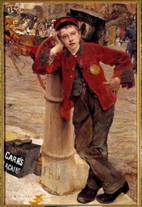 Det lille engelske skopudsermaleri af Jules Bastien Lepage (1848-1884) 1882 Søn. 0,89x1,32 m Paris, Dekorativ kunst