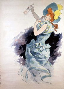 Reklameplakat for Dubonnet, kvinde med en flaske, af Jules Cheret af Jules Cheret