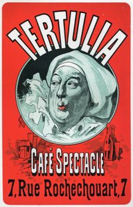 Kunst. Underholdning. Tertulia, show på Cafe Spectacle, Paris. Plakat af Jules Cheret, ca. 1870 (plakat) af Jules Cheret