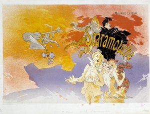 Bogomslag til Scaramouche af Maurice Lefevre. Illustration af Jules Cheret (1836-1932) 1891 Paris, B.N. af Jules Cheret