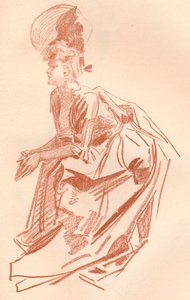 Tegning i Sanguine, c1900 1903-1904 af Jules Cheret