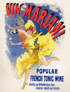 Mad og drikkevarer. Mariani French Tonic Wine (første cocawine). Plakat af Jules Cheret (1836-1932), Frankrig af Jules Cheret