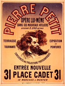 Plakat, der reklamerer for Pierre Petits nye studier af Jules Cheret