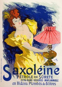 Videnskab. Energi. Saxolein, olie til lampe. Plakat af Jules Cheret, Frankrig af Jules Cheret